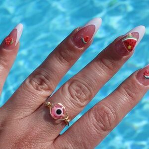 COPY - Pink Evil Eye Ring | Adjustable Rings | Pink | Evil Eye
